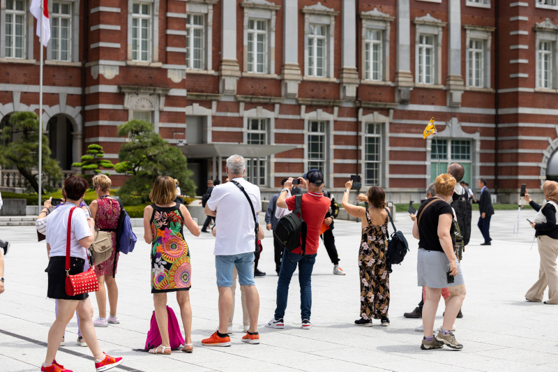 Eine Gruppe Touristen